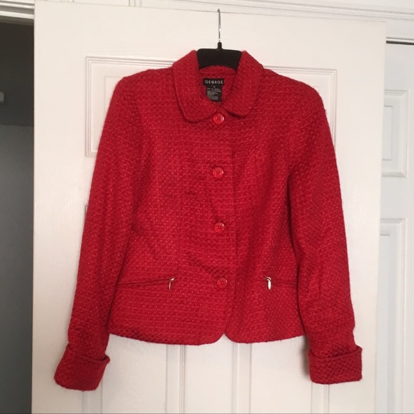 Red Button front jacket - Picture 1 of 4